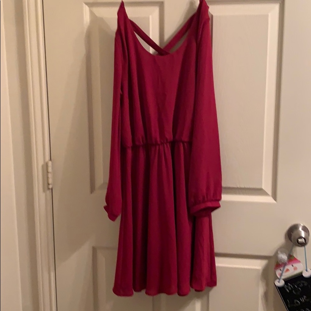 Long Sleeve Red Dress